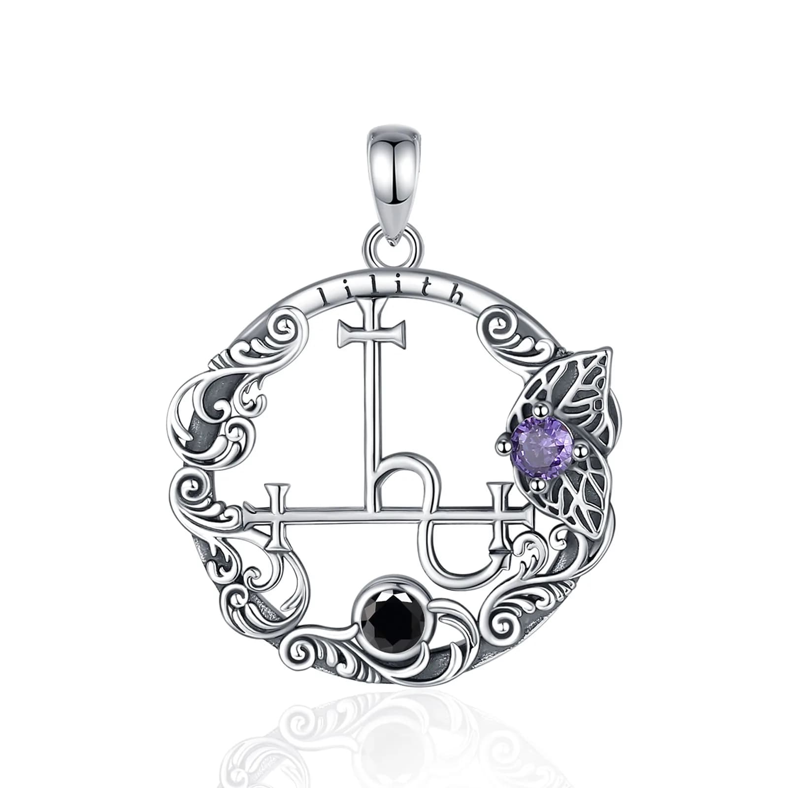 Eudora 925 argent Sterling Lilith Sigil collier pour femmes homme Vintage démon Lilith lune sceau pa