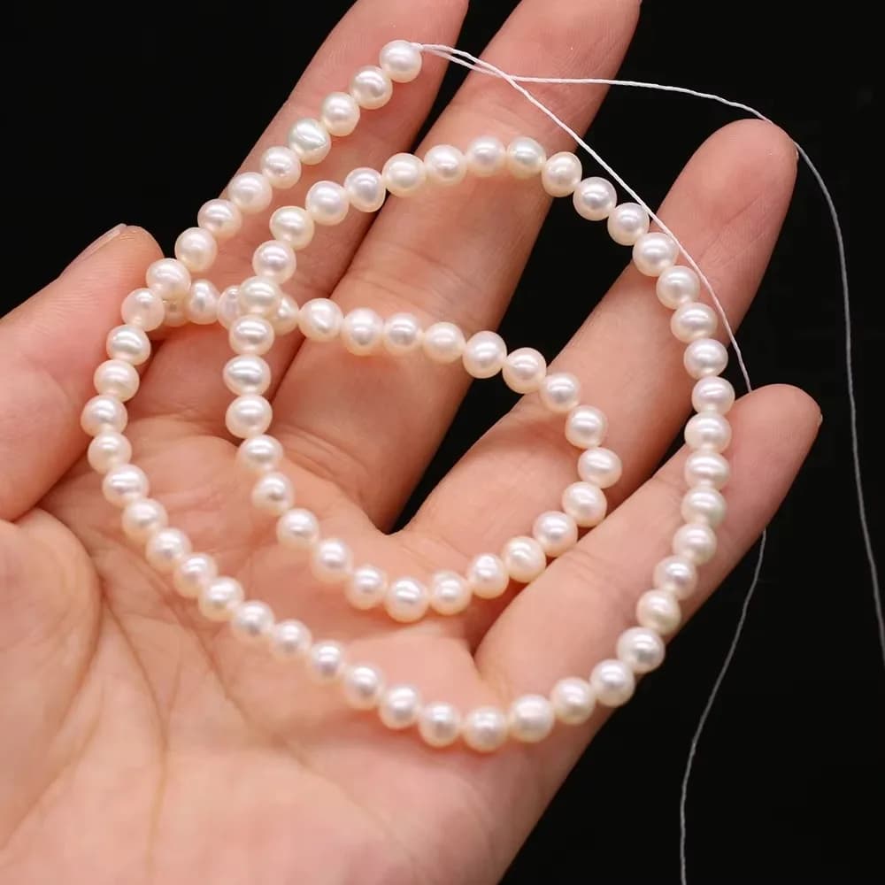 Perles de culture d'eau douce naturelles, perles rondes, perles en vrac pour la fabrication de colli