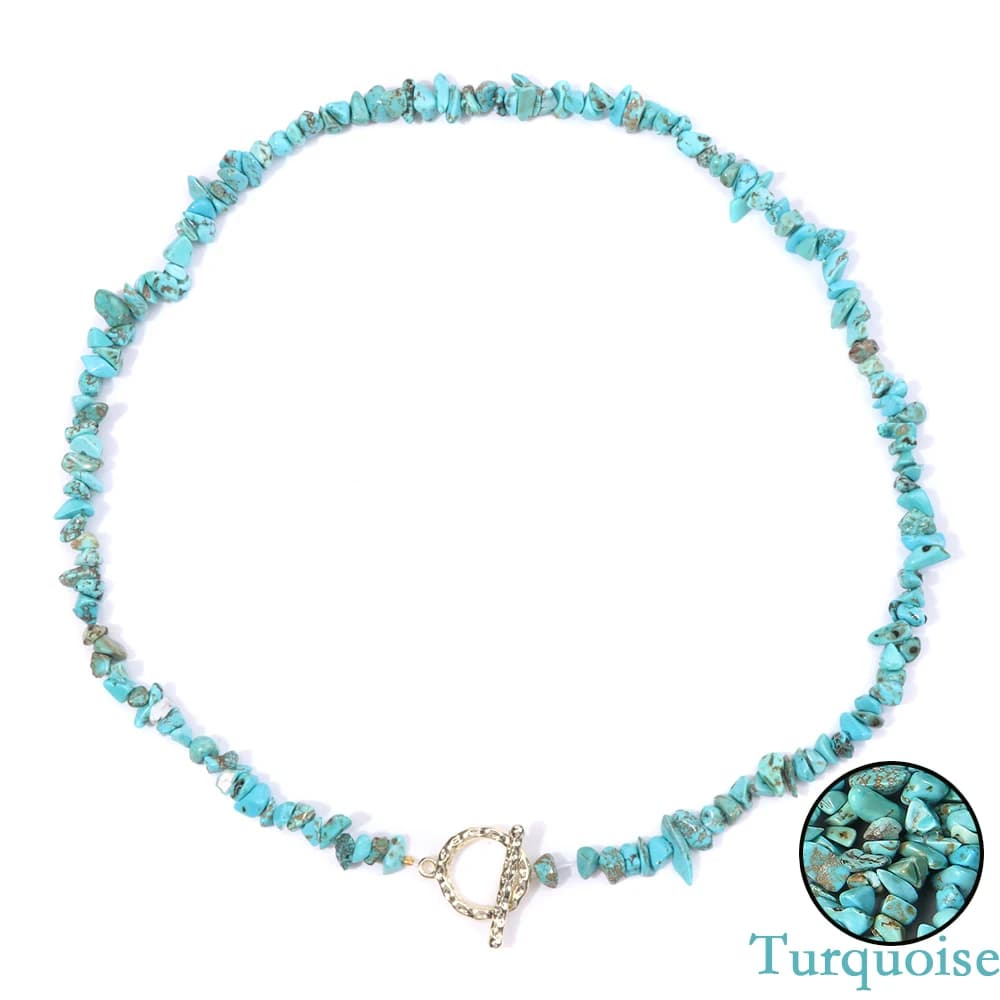 Collier bohème de guérison en gravier, pierre semi-précieuse naturelle, à la mode pour femmes, bijou