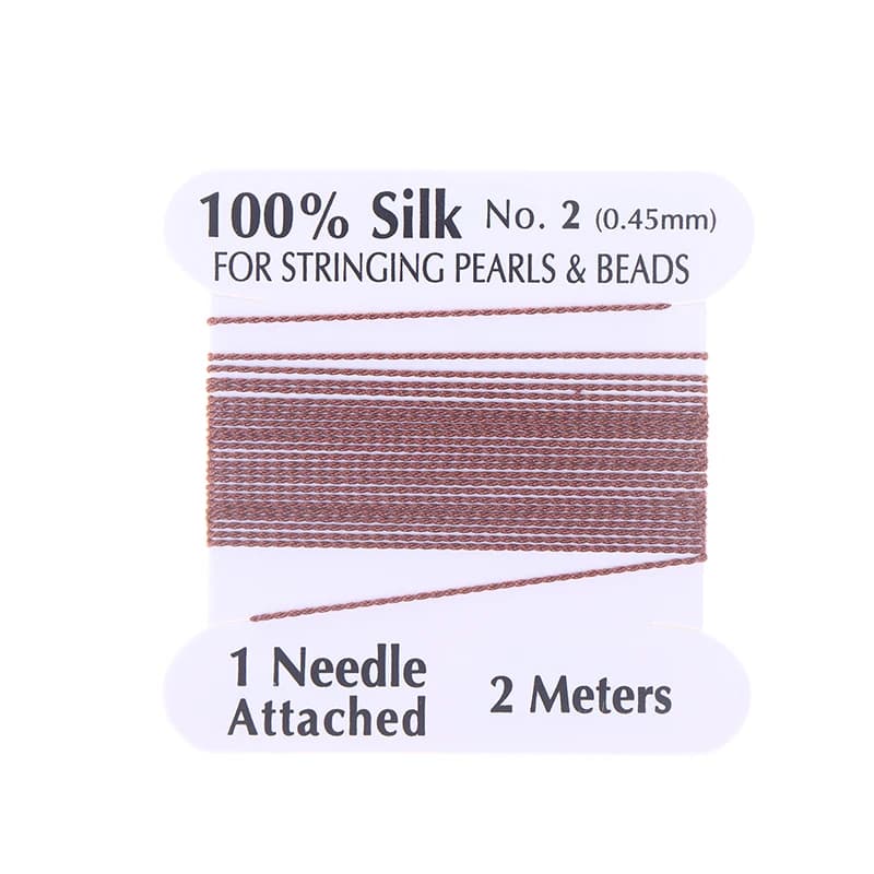 2 #   Fil de soie naturelle de 0,45 mm pour la fabrication artisanale de bijoux perlés, idéal pour l