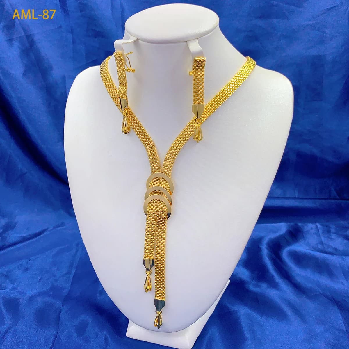 Ensemble de bijoux pour femmes, collier et boucles d'oreilles de styliste de dubaï, plaqué or, Niger