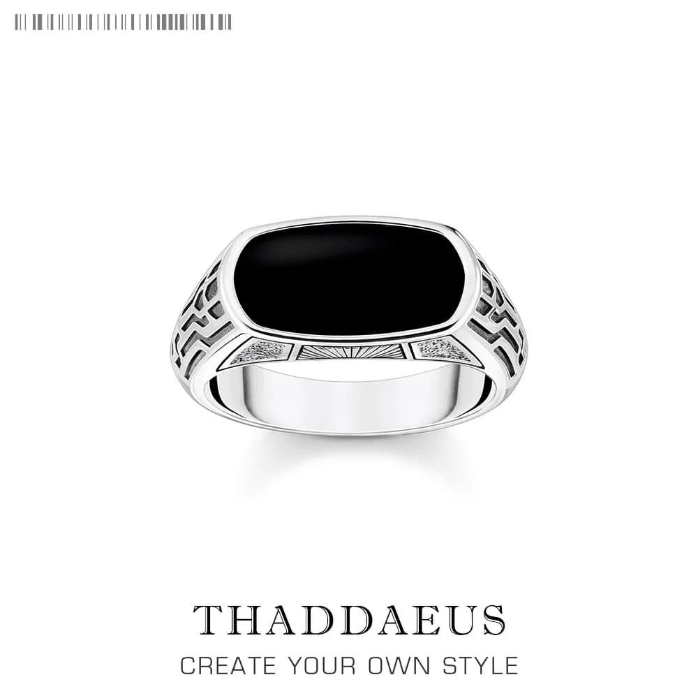 Bague signet de forme ovale en Onyx, Style européen, bijoux fins romantiques pour femmes, nouveau ca