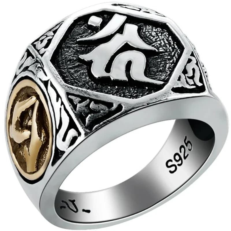 Bague en argent Sterling 925 pour hommes, bijoux ethnique, épée sanskrit, Totem, accessoires de doig