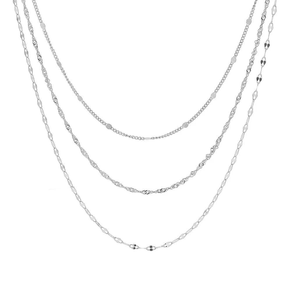 Collier à trois couches en argent Sterling 925, breloque de personnalité, chaîne de clavicule Simple