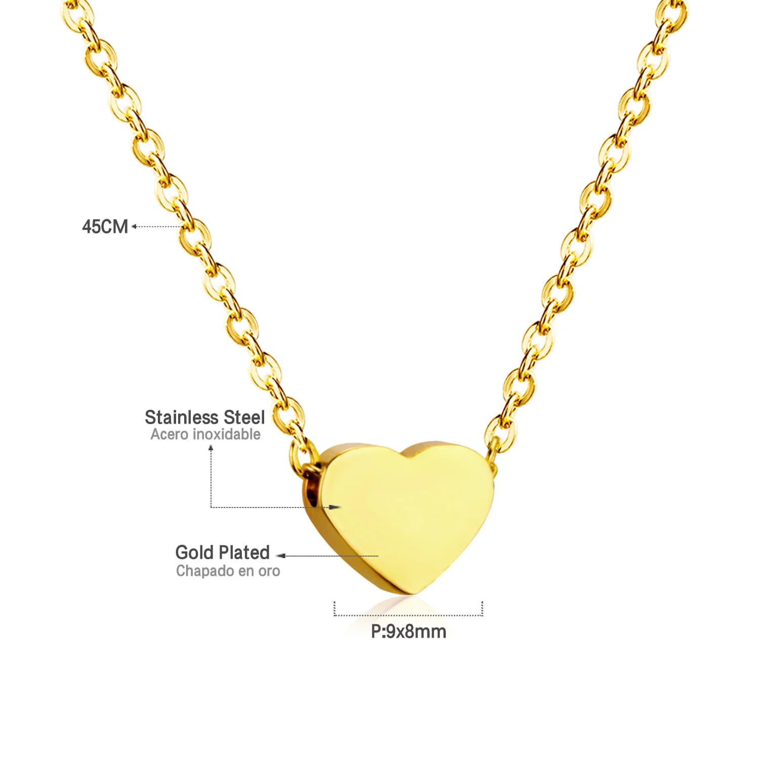 Collier pendentif mignon pour femme, Harvey Destroy AndrRainbow, or, argent, document, acier inoxyda