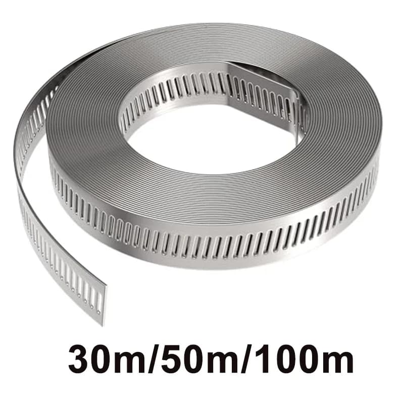 Collier de serrage de tuyau en acier inoxydable 304, grand engrenage à vis sans fin réglable pour co