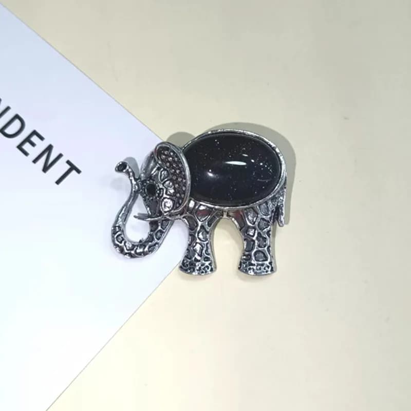 Broche en forme d'éléphant en coquillage naturel, pendentif en quartz rose, breloques pour collier D