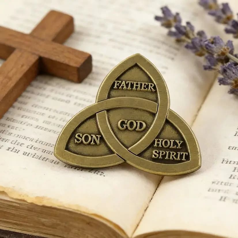 Broche Triquetra Trinity, Nœud Celtique, Père, Fils, Esprit Saint, Dieu, Badge de Foi Chrétienne, Bi