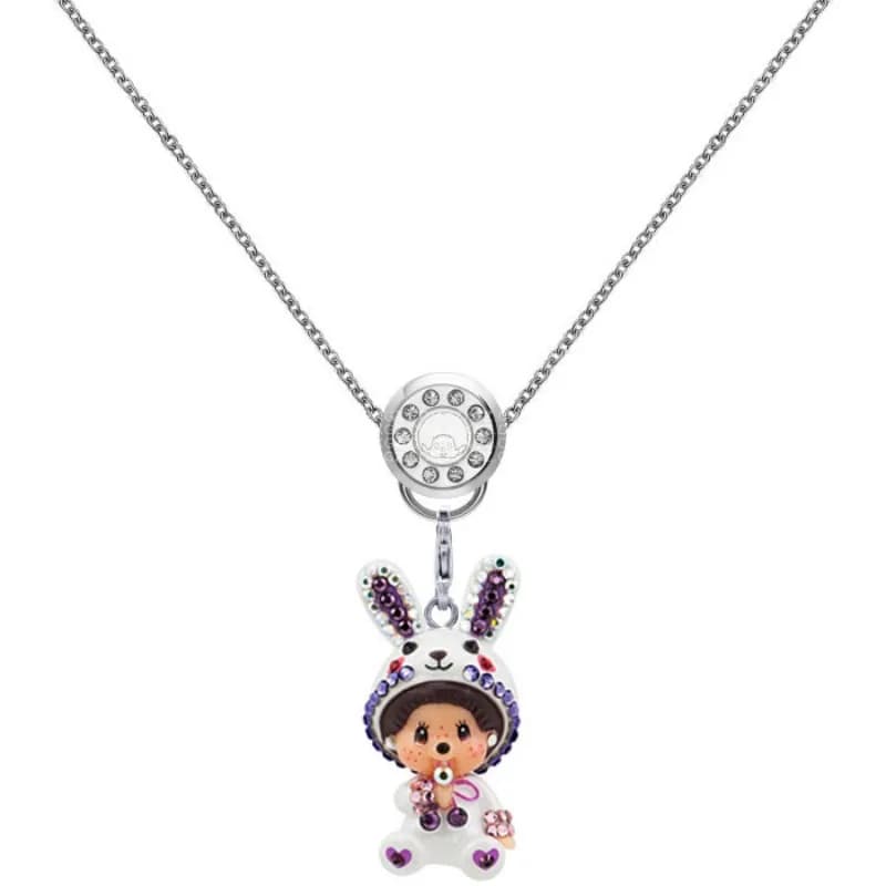 Collier de perles perlées avec pendentif Monchichi Kawaii, collier de dessin animé mignon, accessoir
