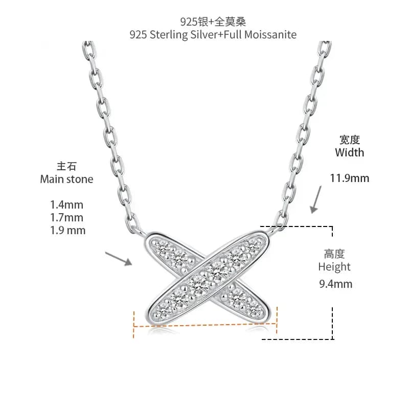 Ensemble de bijoux en argent 925 et moissanite Pretty Beauty pour femmes, collier avec pendentif en 