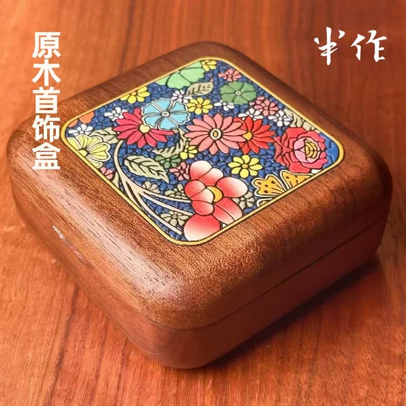 Boîte à bijoux en bois naturel, mallette de rangement de voyage Portable légère avec poignée, organi