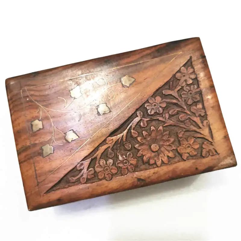 Bodhi indien fait à la main, boîtes à bijoux en bois, étuis d'art de décoration familiale