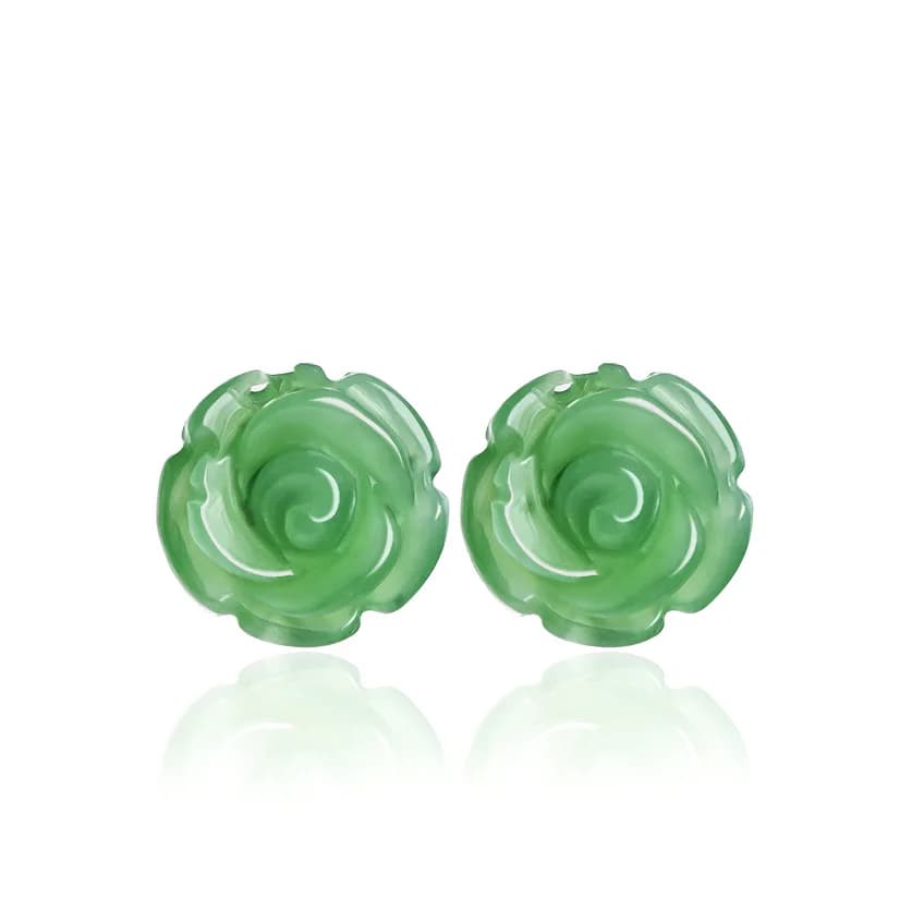Boucles d'Oreilles en Argent S925 Incrusté de Jaspe Rose, Bijoux à la Mode, Haut de Gamme, F600, Liv