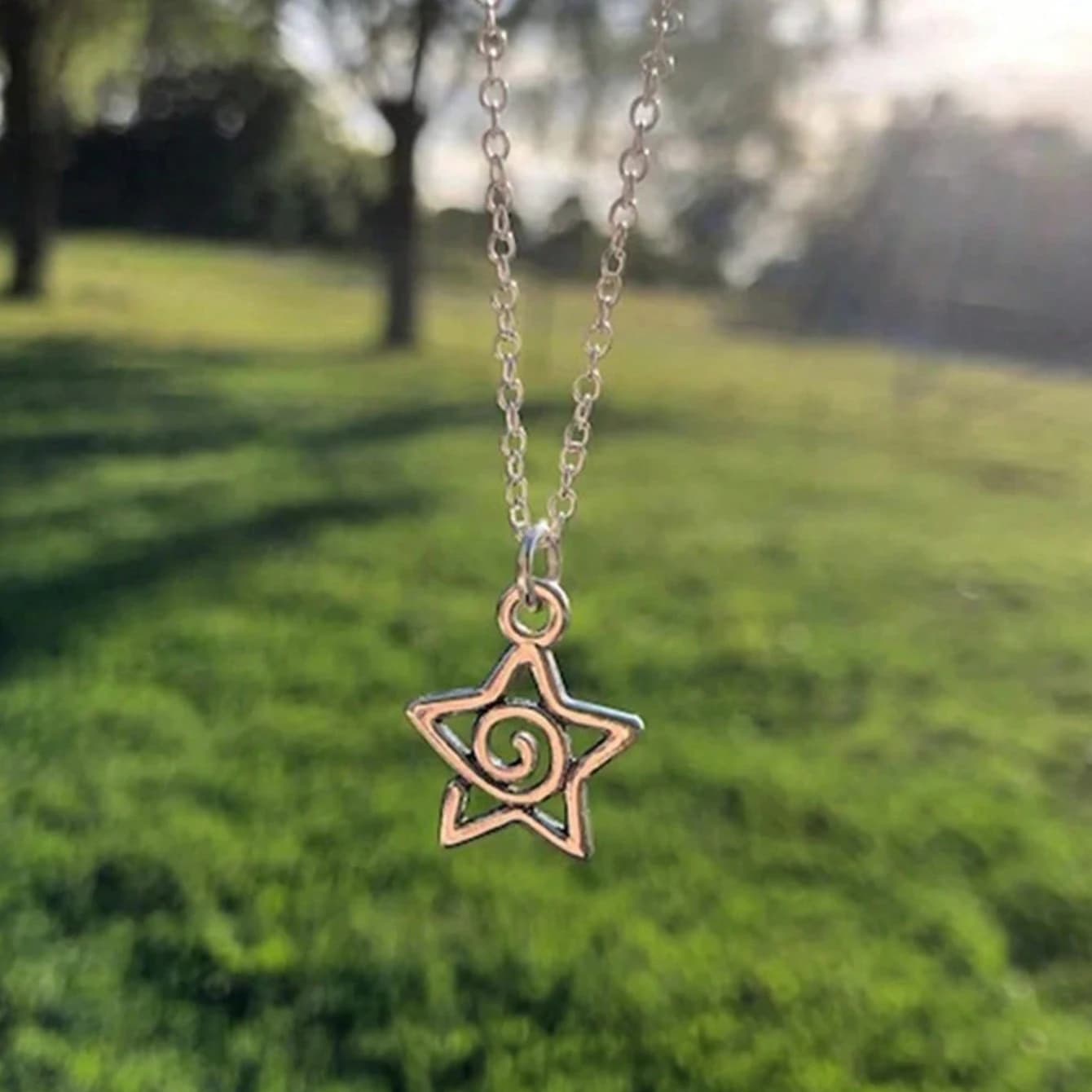 Collier pendentif étoile tourbillon en argent Y2K, adapté aux cadeaux de bijoux esthétiques pour fem