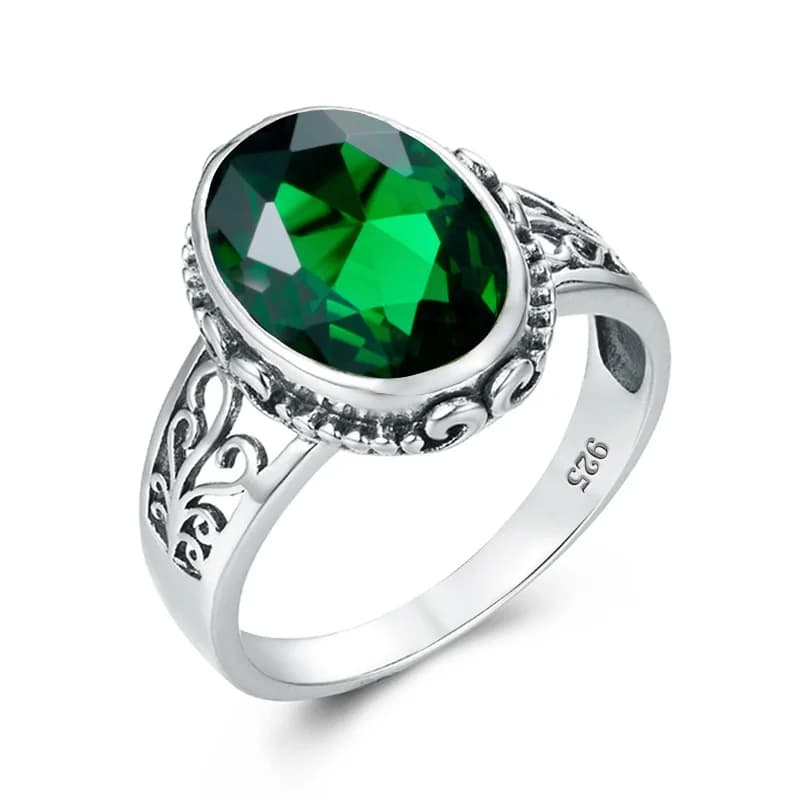 Bague classique vintage en argent 925 aigue-marine pour femme, pierre massive, hypoallergénique, acc