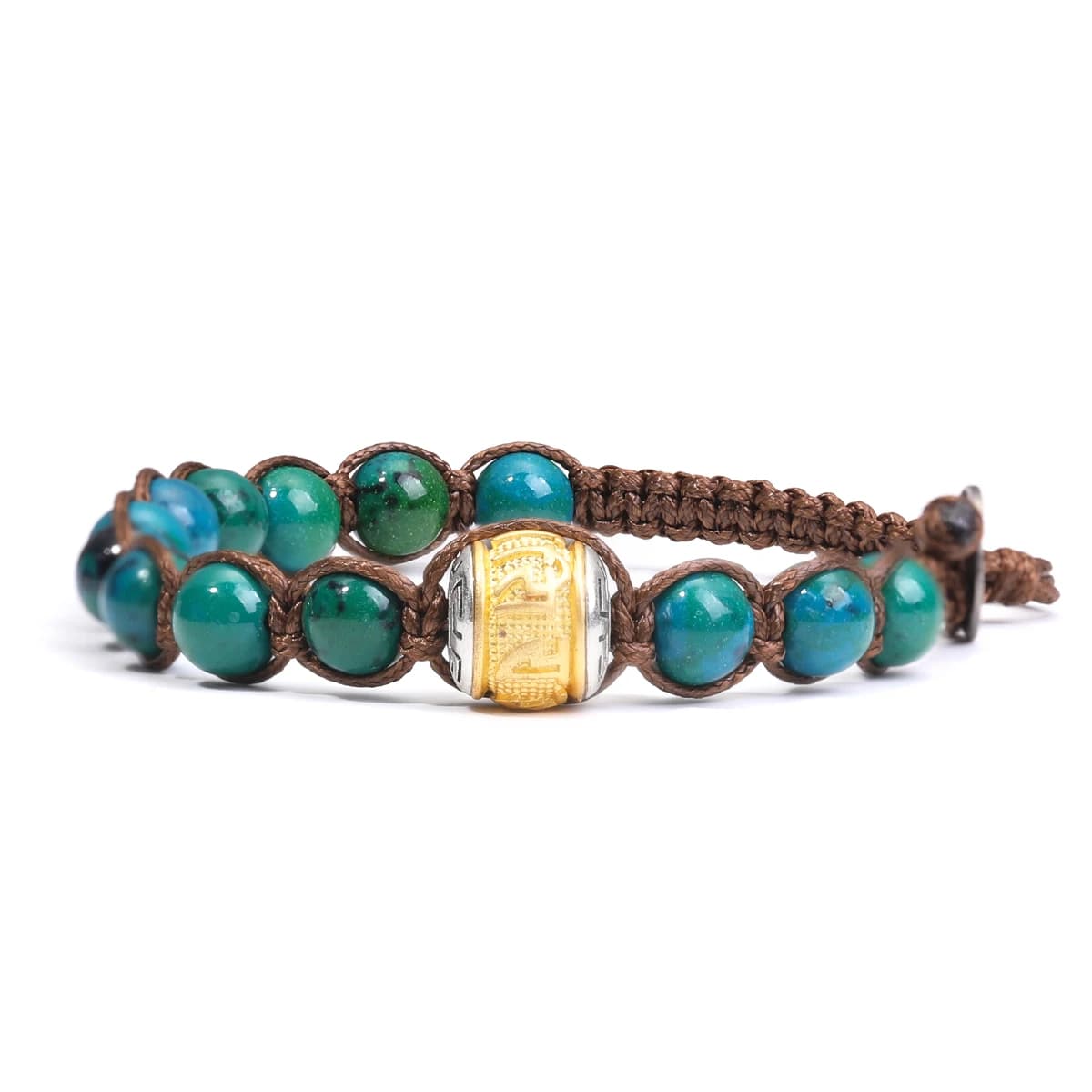 Charmant Bracelet pour hommes avec perles en pierre naturelle de 8mm, Bracelet réglable noué à la ma