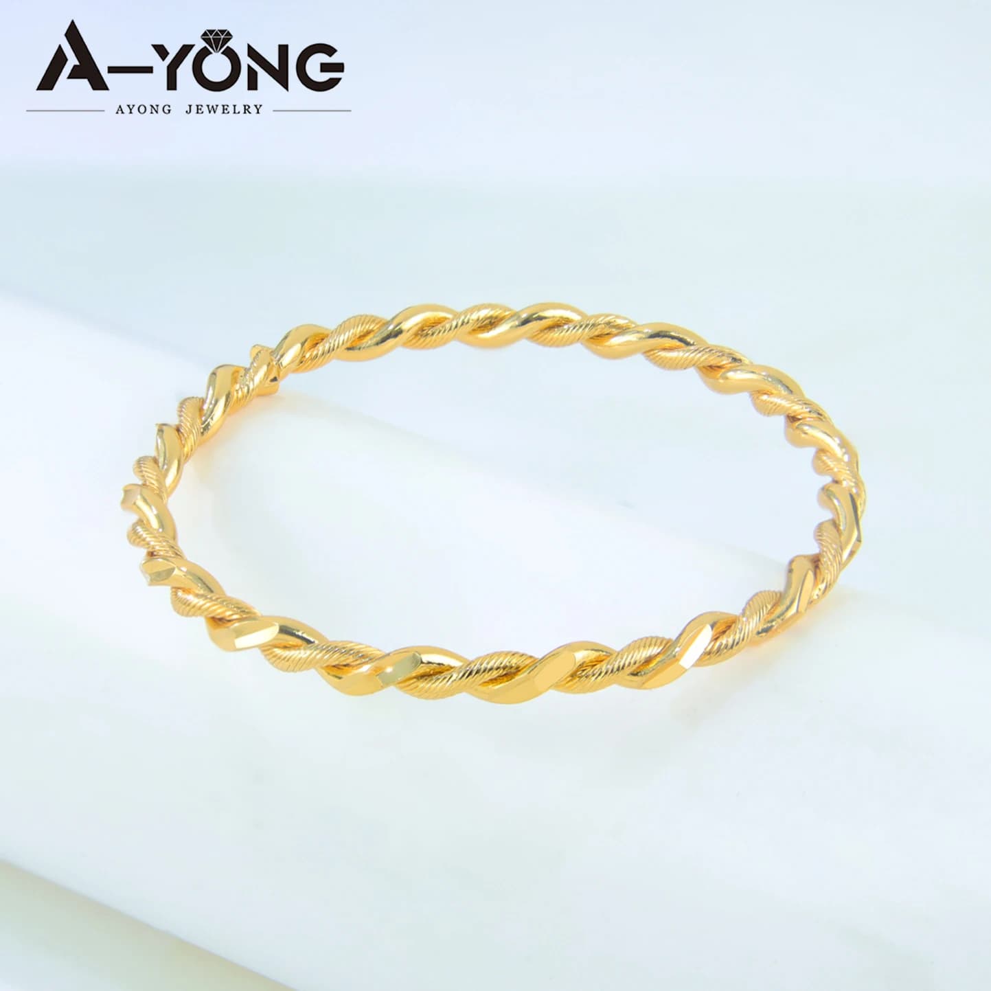 Bracelets pour enfants, plaqués or 21 carats, turc, Simple, torsadé, arabe, musulman, bijoux de fête