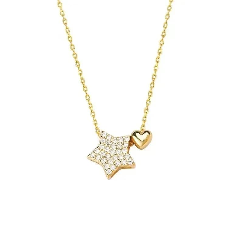 Somilia 925 en argent Sterling mignon brillant étoile collier pendentif clignotant diamant collier f