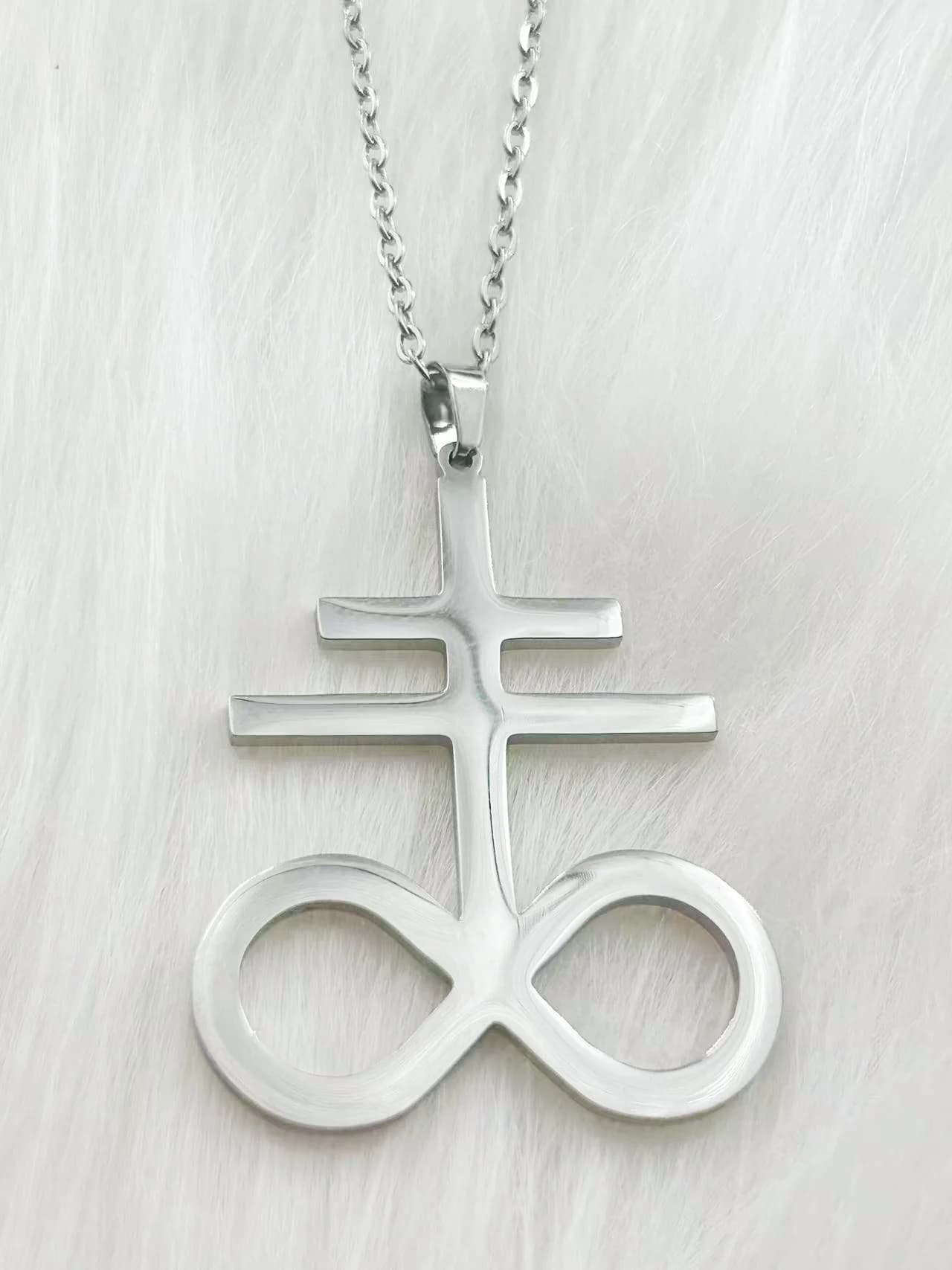 Pendentif religieux diable grand Talisman satan symbole emblème Léviathan croix pendentif symbole sa