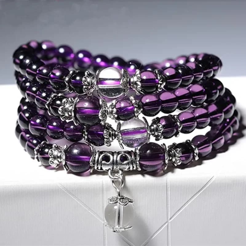 Bracelet tendance en cristal violet et jaune, bijoux faits à la main, perles artisanales, accessoire