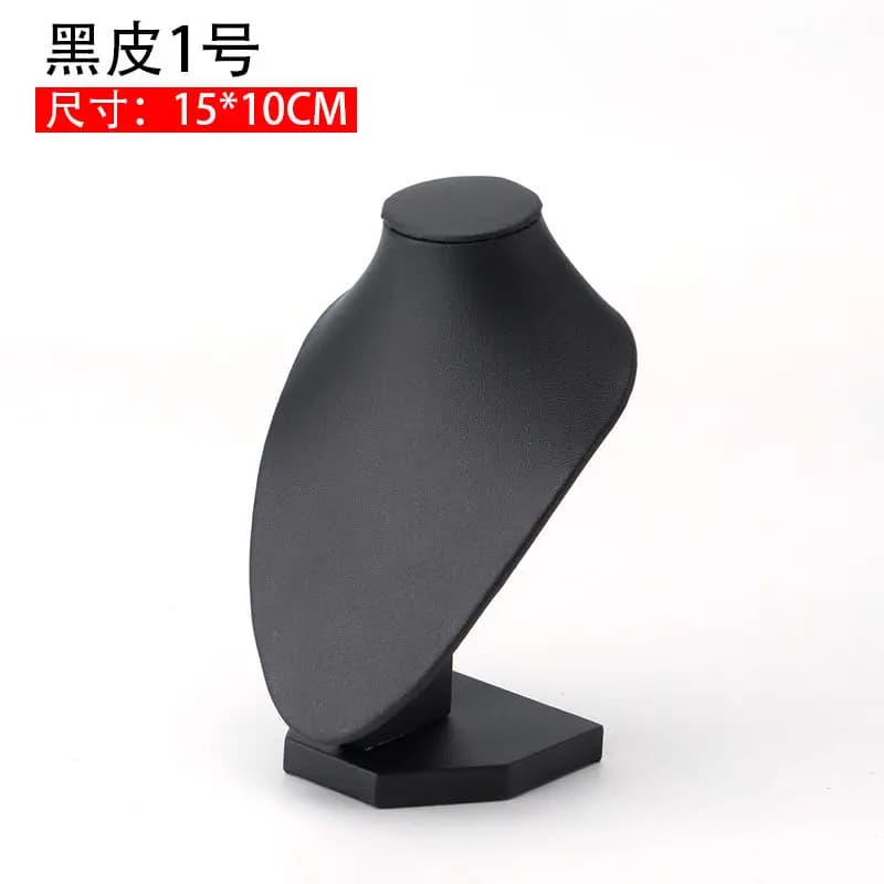 Exposant 6 Options noir PU bijoux affichage Faux cuir Mannequin collier pendentif bijoux buste cou p