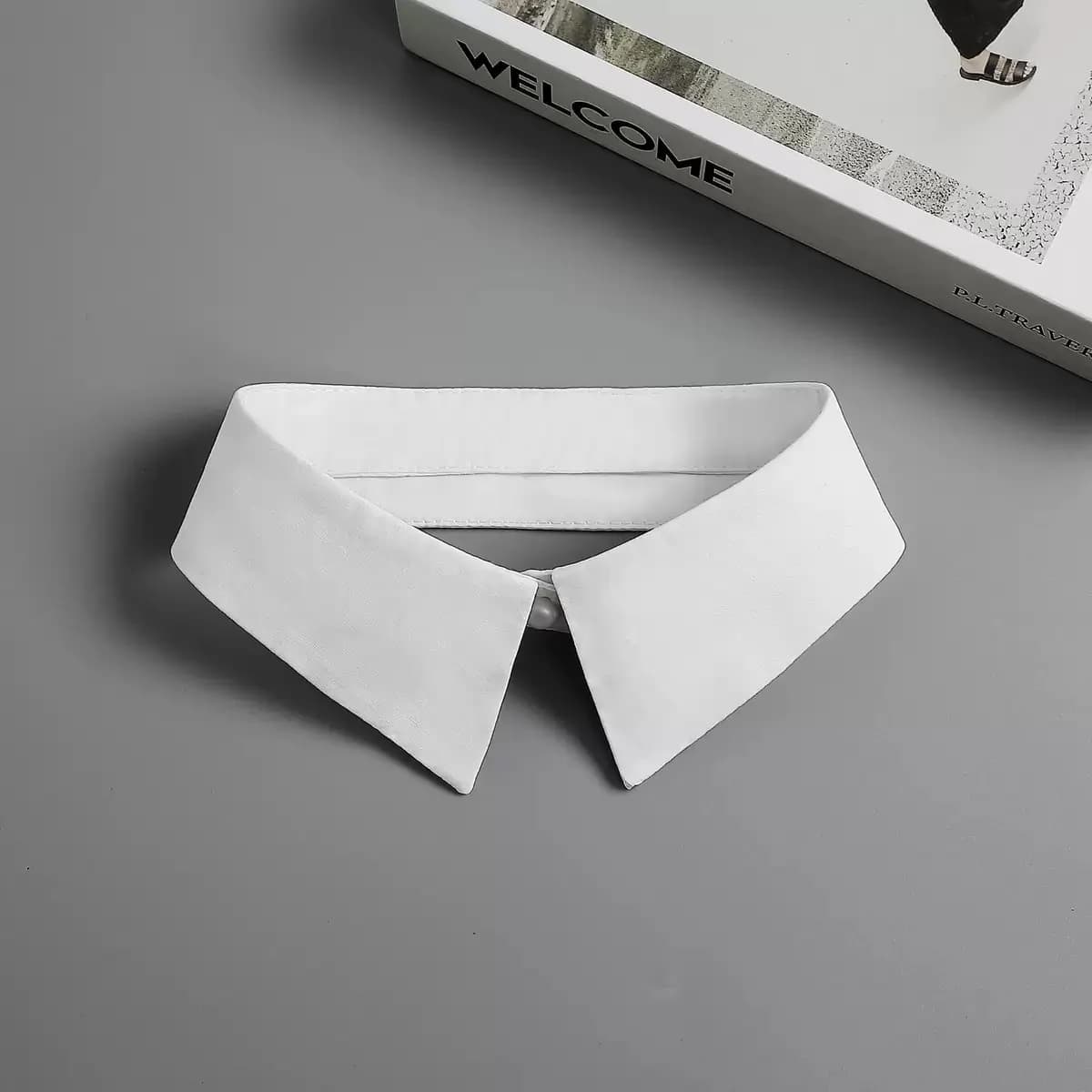 Chemise à Faux col blanc pour femmes, faux colliers à revers à rayures, col amovible et détachable, 