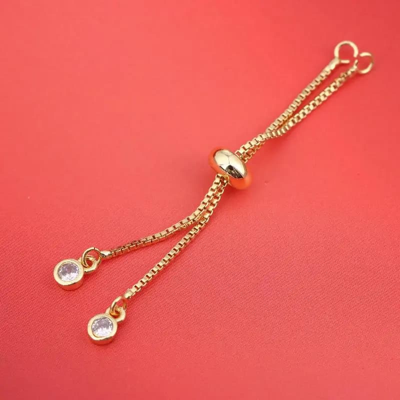 Chaîne à glissière réglable avec perles en caoutchouc, connecteurs DIY, pendentifs, bracelets, matér