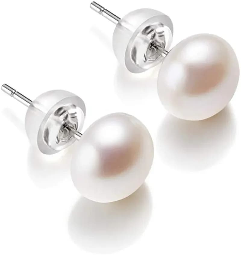 Boucles d'oreilles en perles d'eau douce naturelles pour femmes, en argent Sterling 925 véritable, p