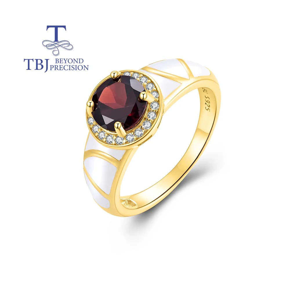 Bague grenat naturel pour femmes, Design Unique, pierres précieuses 100% véritables, bijoux fins en 