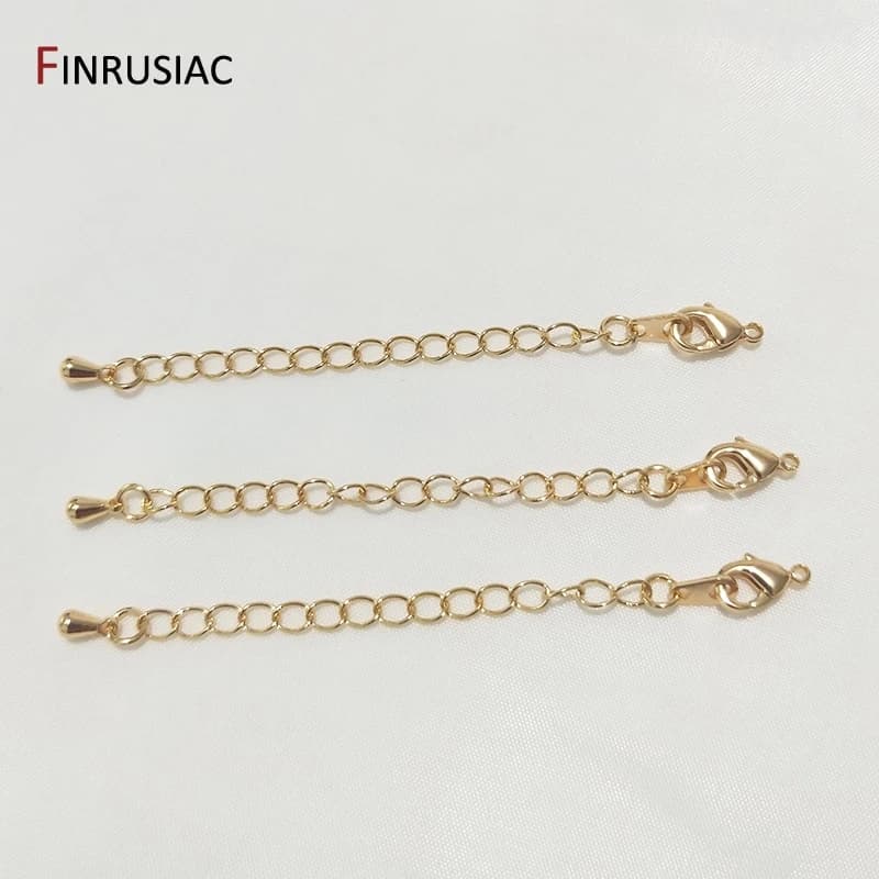 Chaîne d'extension de collier de Bracelet à bricoler soi-même, fermoirs à homard en laiton plaqué or
