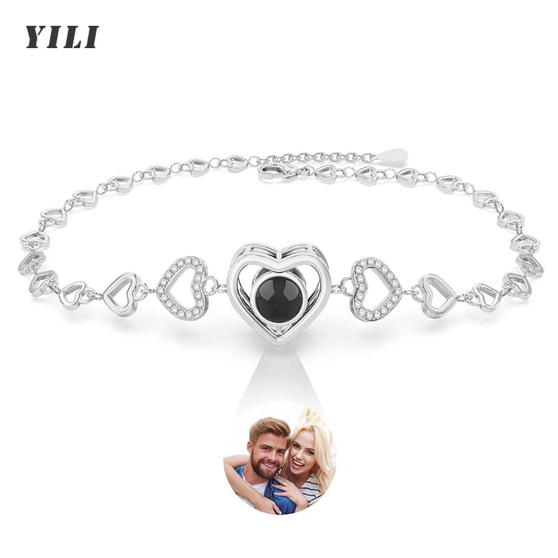 Bracelets personnalisés avec photo à l'intérieur, bracelets à projection photo personnalisée, cadeau