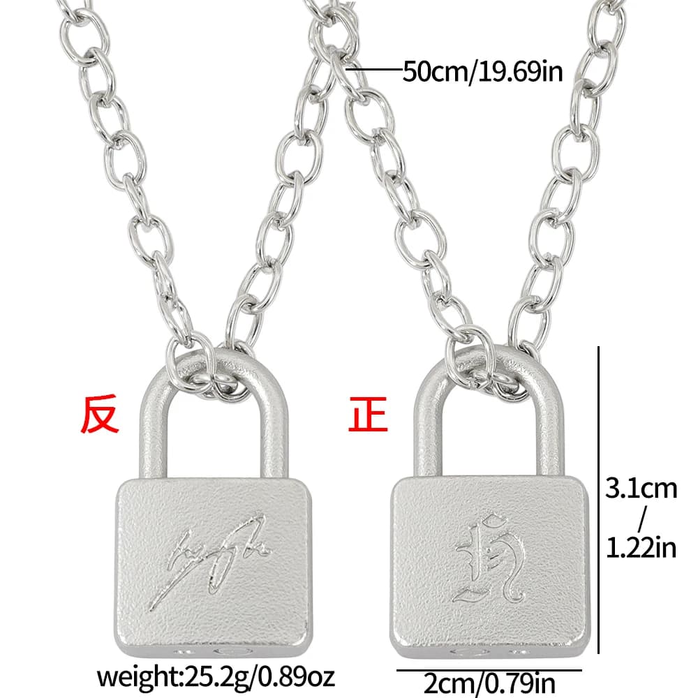 Collier Hyunjin Lock créatif et tendance, style identique à celui de Huang Xuanchen, nouveau collier