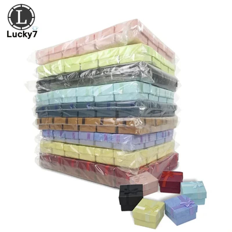 Boîtes à bijoux assorties pour présentoir à bijoux, boîte à matiques, petites boîtes cadeaux, 4x4x3c