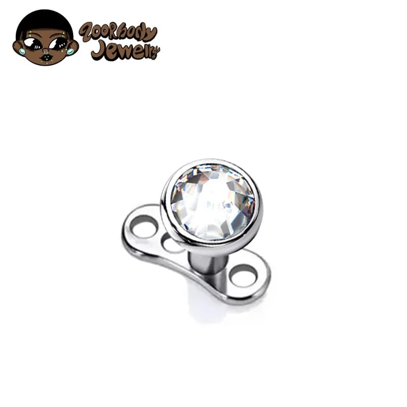 G23 titane Piercing Micro dérmique ancre Base & hauts Skinner plongeur cristal gemme tête Implants A