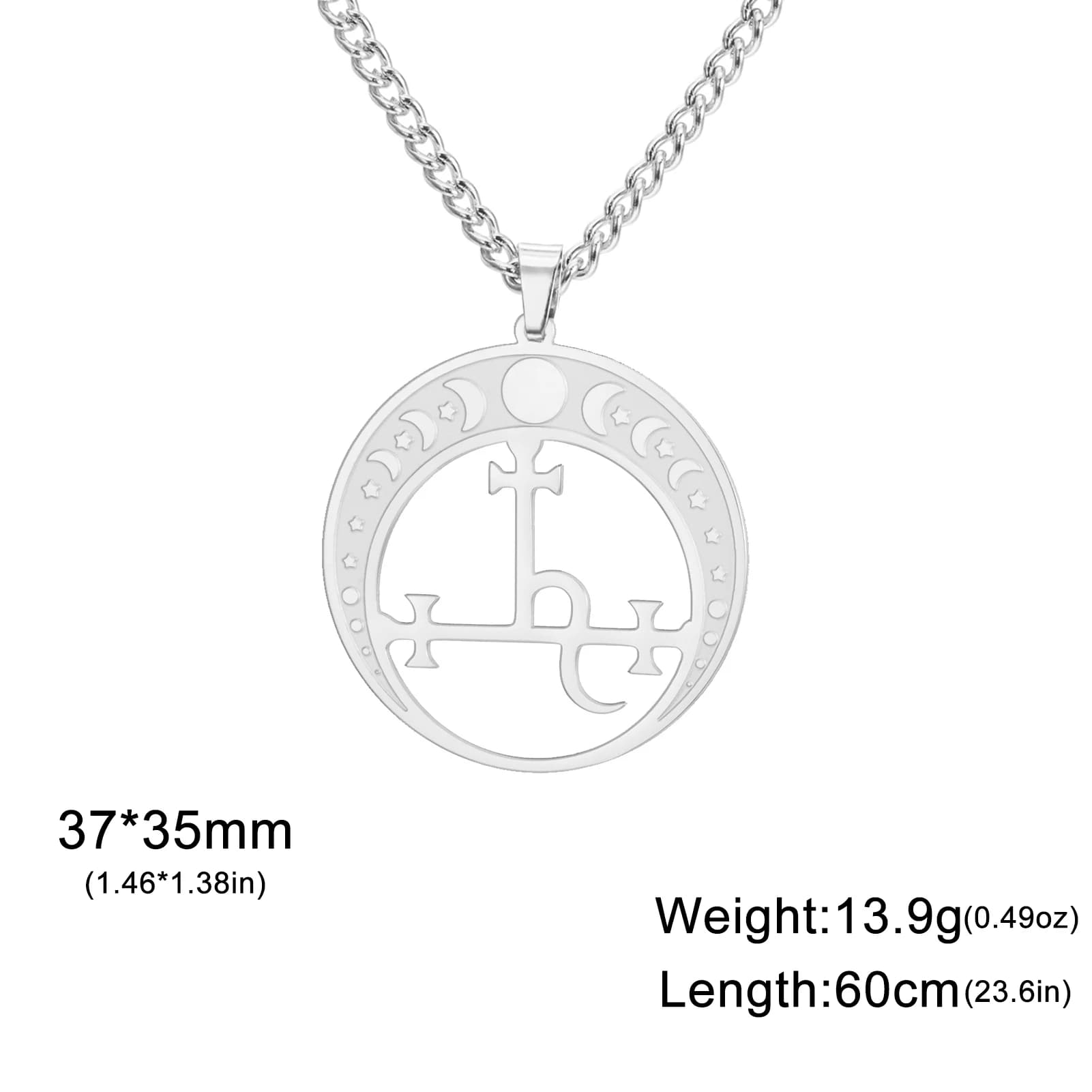 Jeshayuan Lilith Sigil collier Triple lune déesse pendentif collier païen Wiccan magique amulette bi