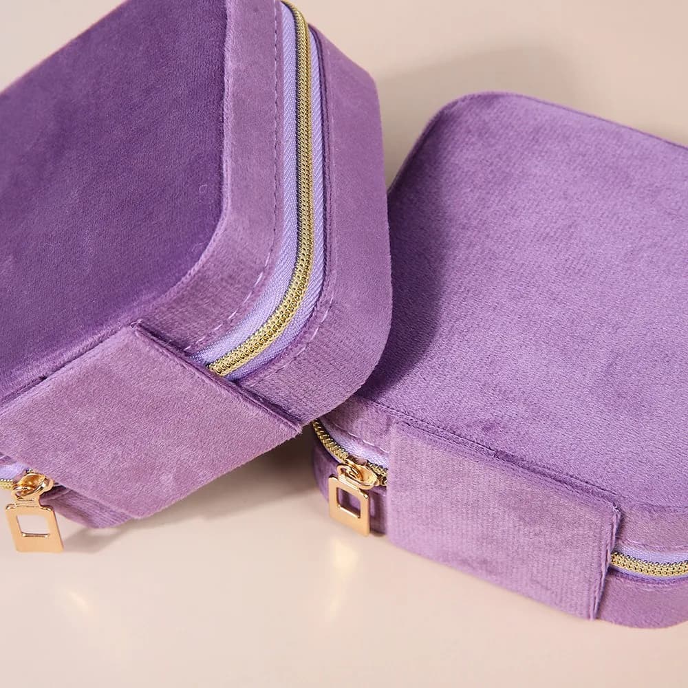 Boîte à bijoux en velours pour femmes, organisateur de colliers, bagues et boucles d'oreilles, étui 