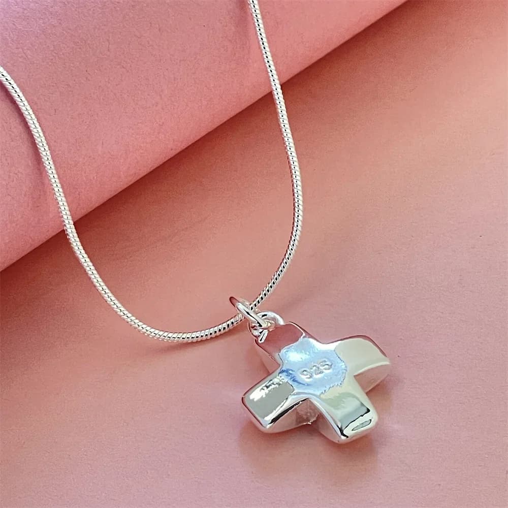 Collier croix en argent sterling 925 pour femme, bijou de mode de niche pour homme, idéal pour maria