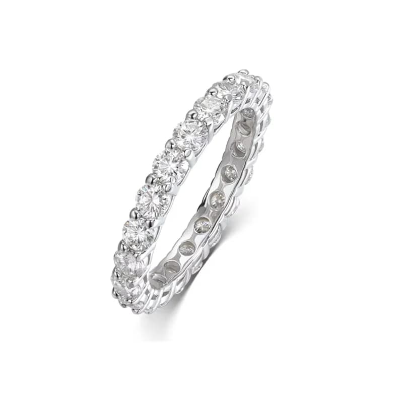 Smyoue 3/3.5/5mm couleur or Rose tous les bagues Moissanite pour les femmes bague de mariage étincel