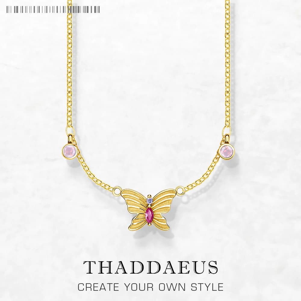 JOFine-Collier à maillons en or papillon pour femme, bijoux européens, argent regardé 925, cadeau vi