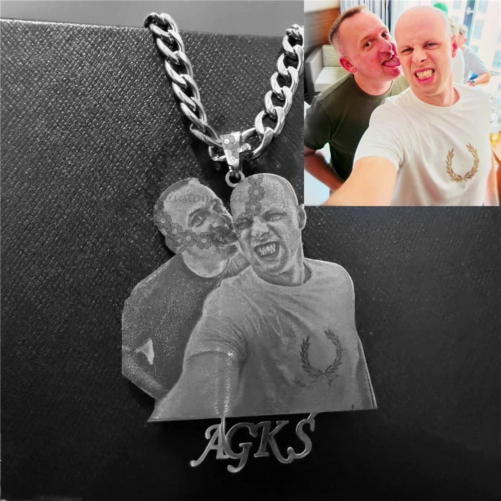 Collier photo personnalisé pour couples, collier personnalisé à double photo, un jeton d'affe unique