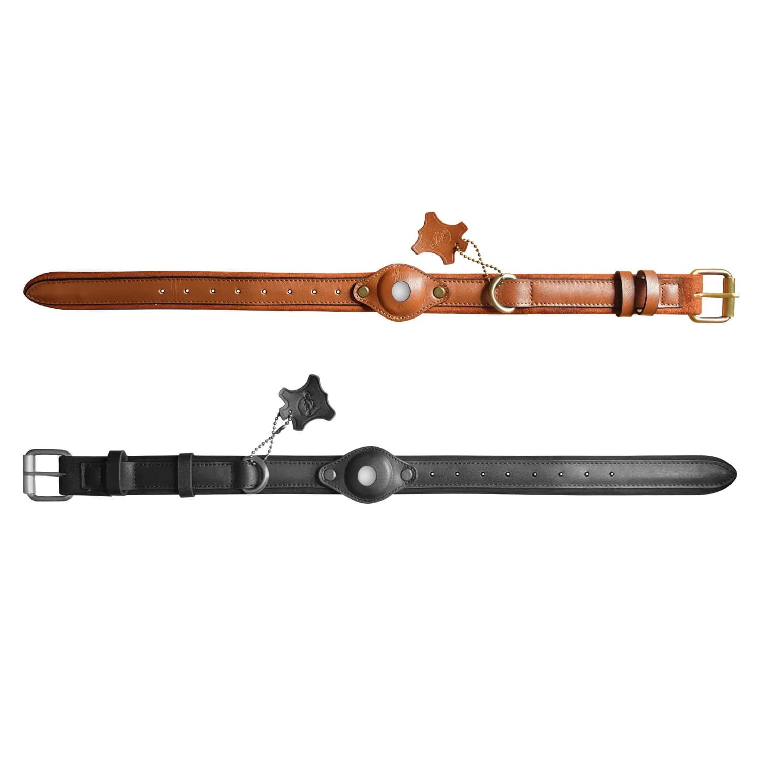 Collier pour chien en cuir pour animaux de compagnie avec support AirTag, suivi GPS anti-perte pour 