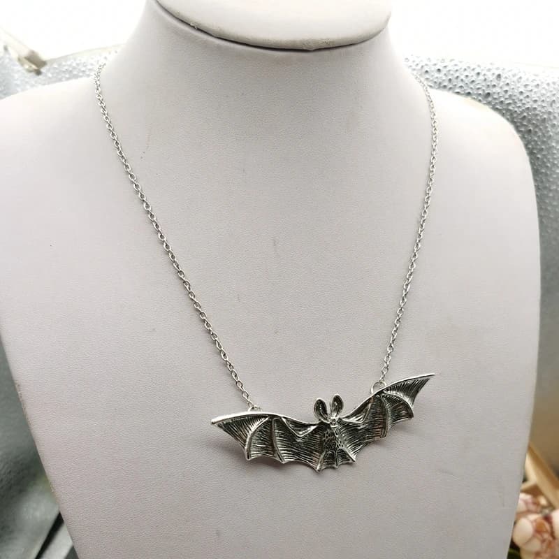 Collier chauve-souris Vampire Punk gothique perles chauve-souris pendentif chaîne collier pour femme