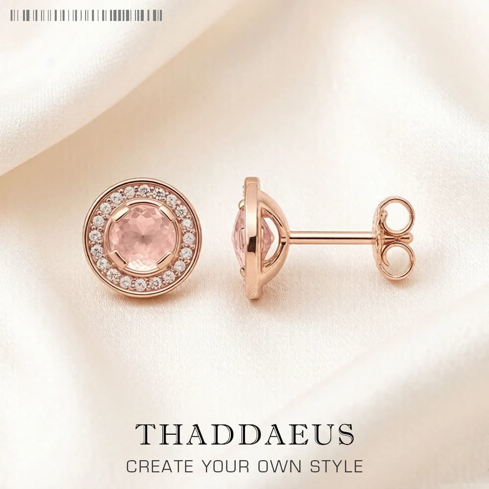 Boucles d'oreilles rondes rose Light of Luna, bijoux à la mode de Style européen pour femmes, cadeau