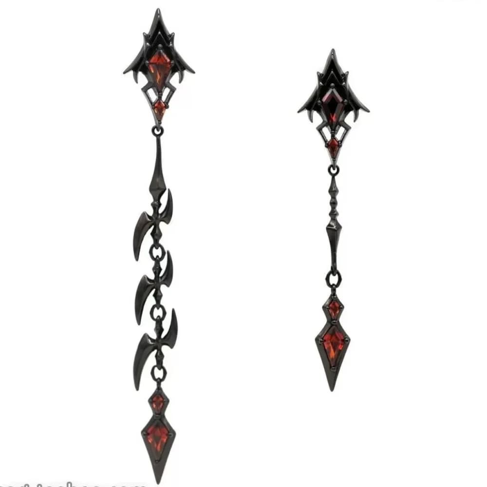 Nouveau pendentif gothique incrusté de strass à la mode avec boucles d'oreilles longues et courtes, 