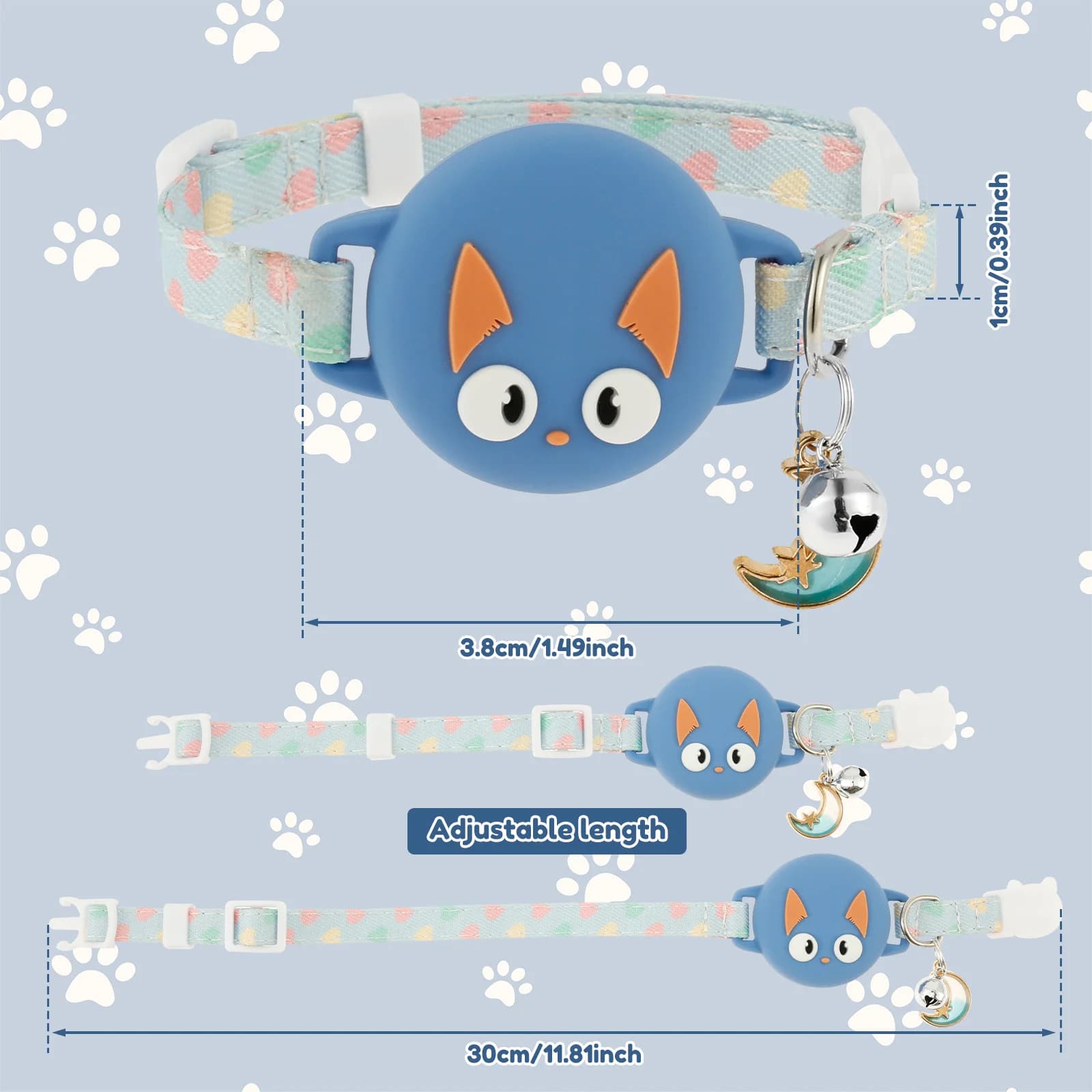 Collier pour animaux de compagnie en Silicone AirTag collier pour chat 22-30 cm traqueur de chien ré