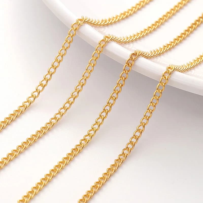 1-5 mètres 1.3/1.6/2/2.5mm 7 couleurs lien en cuivre Extension chaîne de queue en vrac pour la fabri