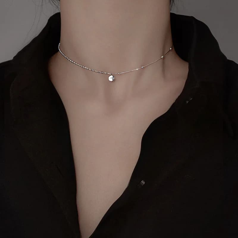 Colliers ras du cou en argent sterling 925 avec pendentif porte-bonheur pour femmes, bijoux esthétiq