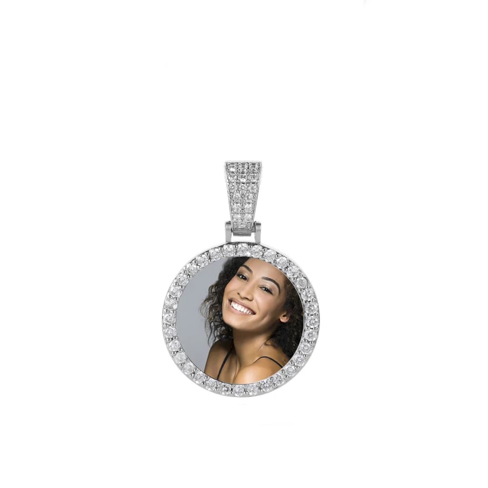 Hip Hop bijoux Bling CZ cadres Photo commémoratifs collier personnalisation Photo personnalisé 26/35