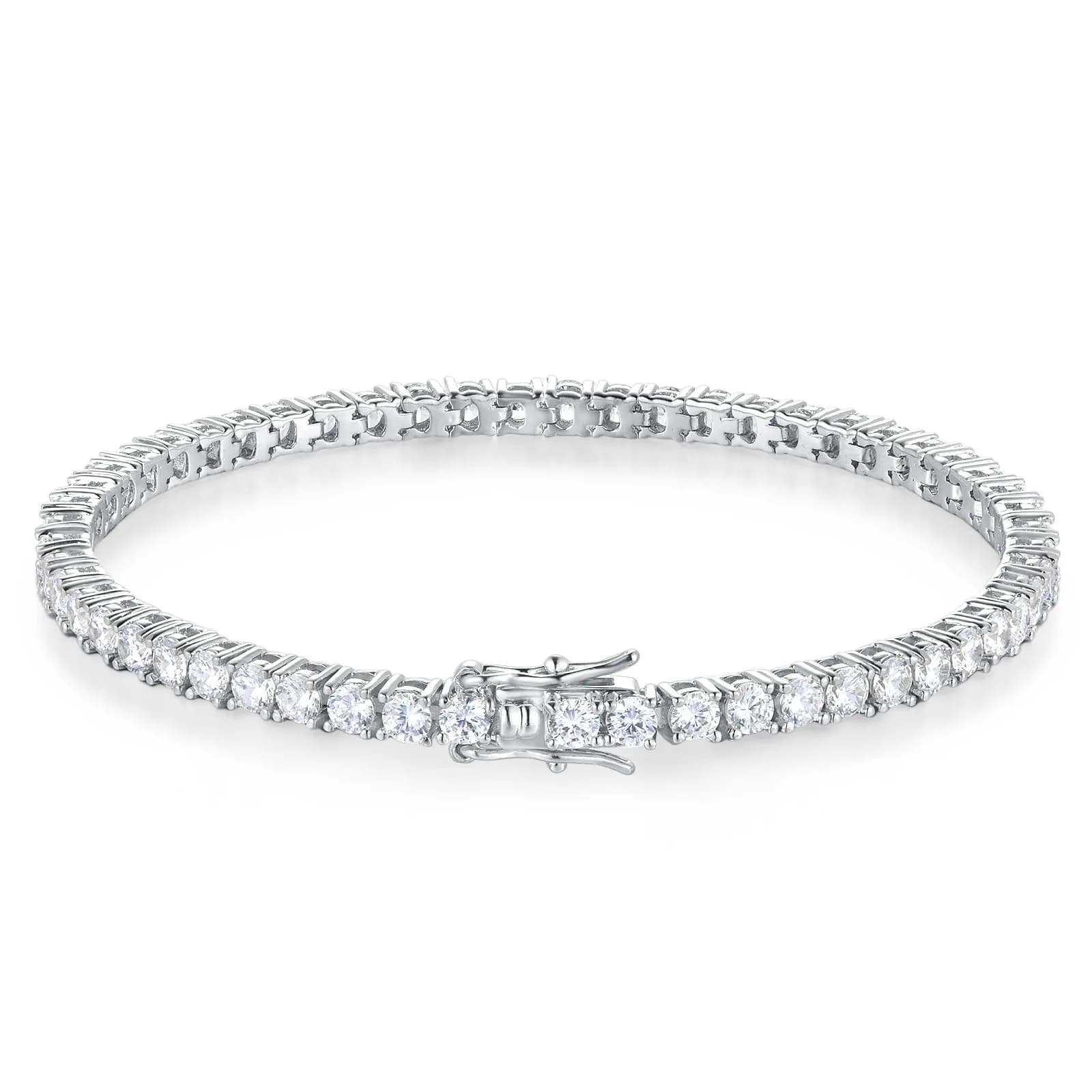 Bracelet de Tennis Moissanite D VVS1, prix d'usine, en argent Sterling 925, classiques à une rangée 