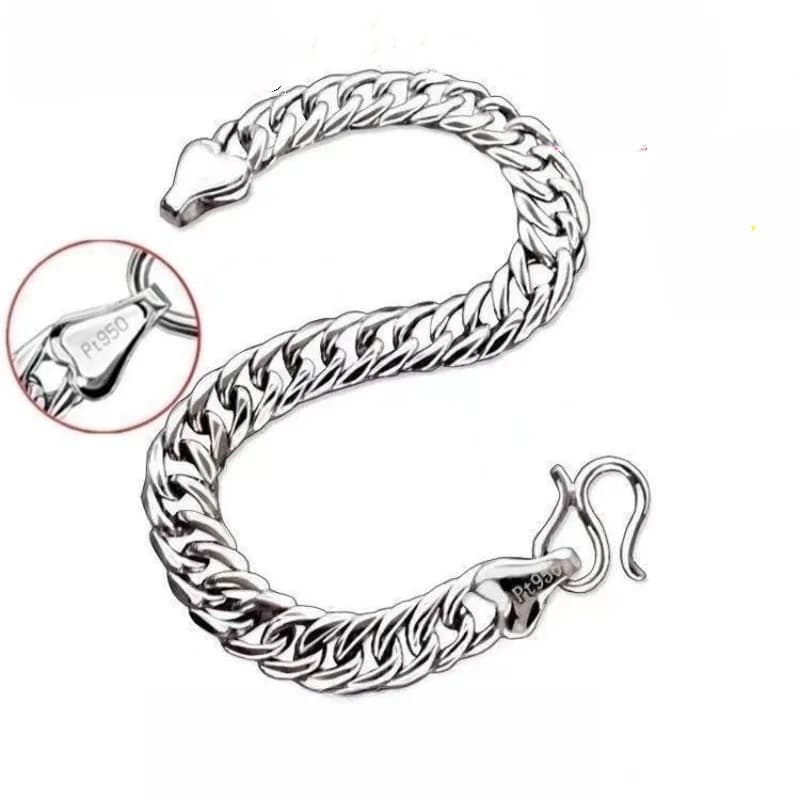 Bracelet chaîne en platine véritable PT950 pour homme, design masculin de luxe léger, bijou haut de 